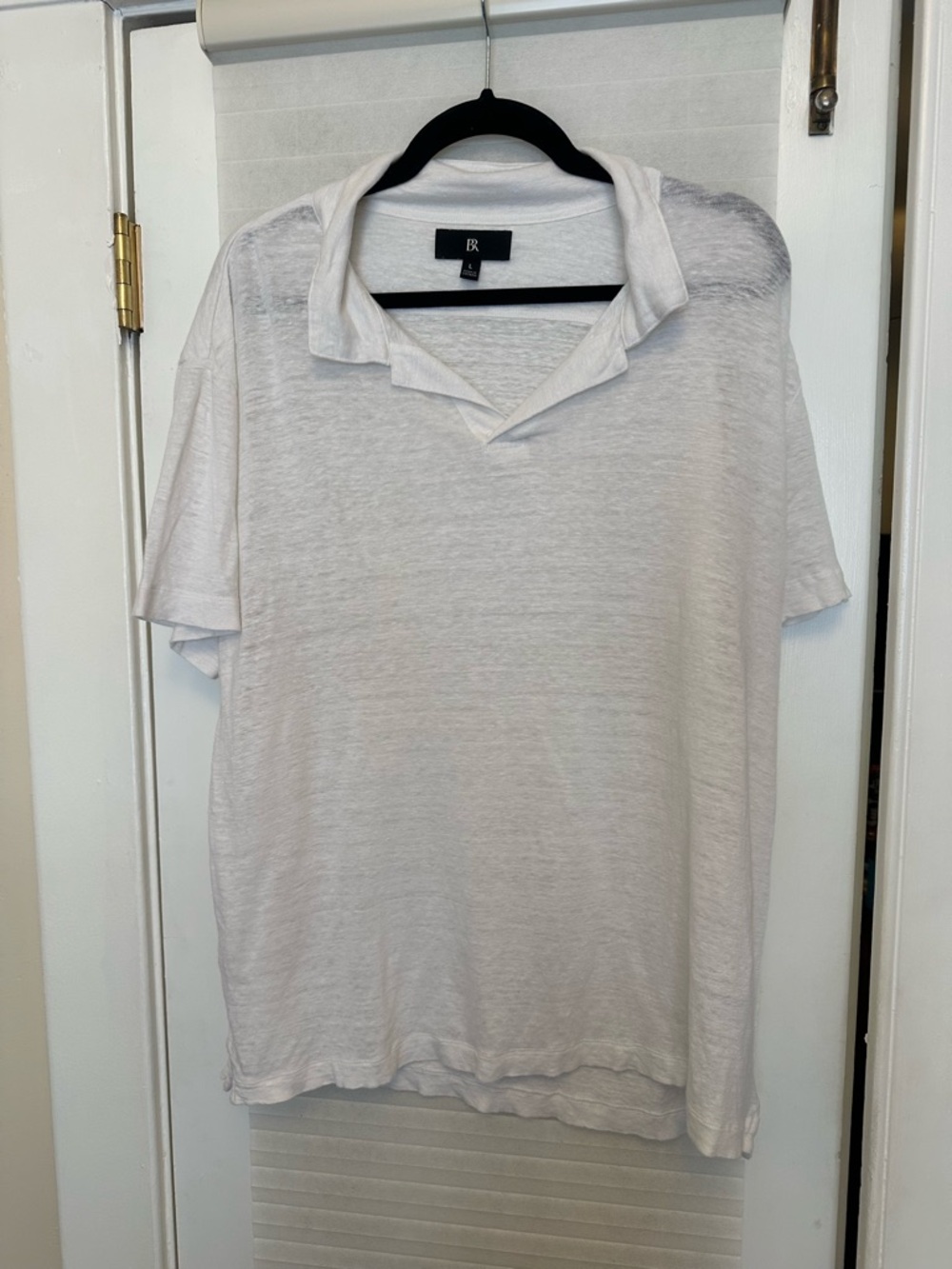Banana Republic White Short-Sleeve Polo Shirt